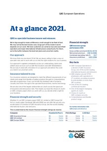QBE at a glance